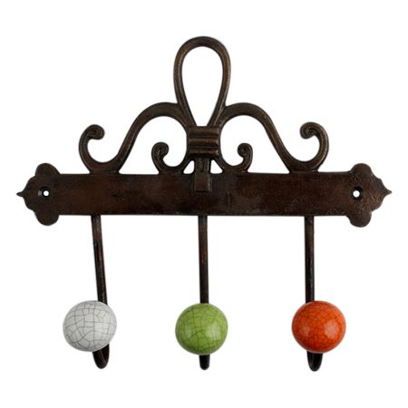 Multi Crackle Ceramic Iron Hooks